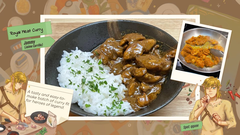 🥘Recipe Preview🥘 Grab a serving of this Royal Meat Curry, made by @jammycooks89 (check out their YouTube page)! This well-seasoned dish has its own 'Goron' masala spice blend, and has been illustrated by @_qquoe!