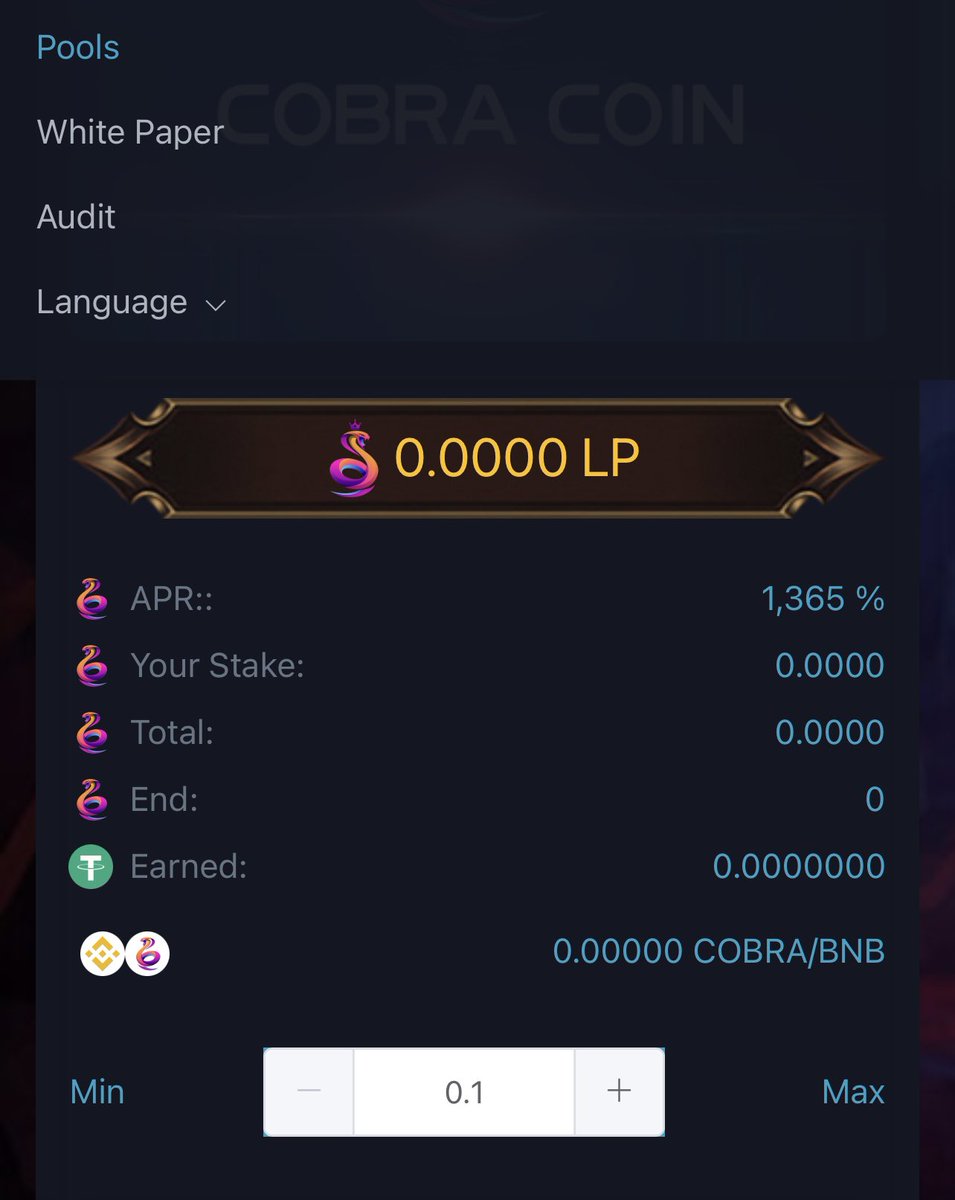 junglegee1's tweet photo. Holders can now add LP to Cobra and earn USDT rewards. Just go to the website, under pools, and you’ll be able to stake. Join our TG for more details https://t.co/D3L1u6LGcm