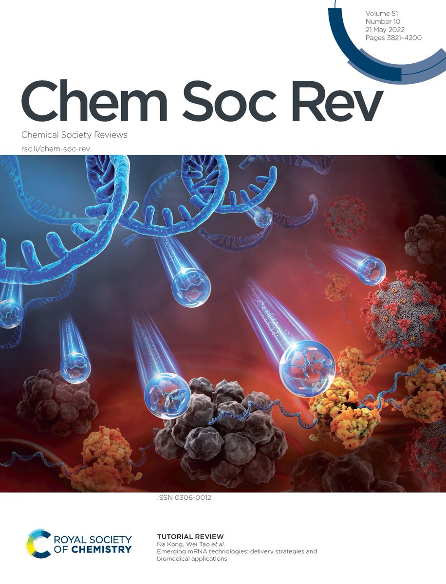 WeiTaoLab's tweet photo. Our tutorial review entitled "Emerging mRNA technologies: delivery strategies and biomedical applications" is now featured on the Front Cover of the Latest Issue in @ChemSocRev!
https://t.co/L3rSek71zg https://t.co/6zvpQLLzWJ