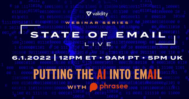 Great copy has a massive impact on marketing campaigns. On the next State of #Email Live, <a href="/GuyHanson/">Guy Hanson</a> &amp; <a href="/phrasee/">Phrasee</a>'s Parry Malm will discuss how #AI-powered #copywriting creates better emails than humans can write alone. Register to join us on 6/1: bit.ly/3yOTdRT