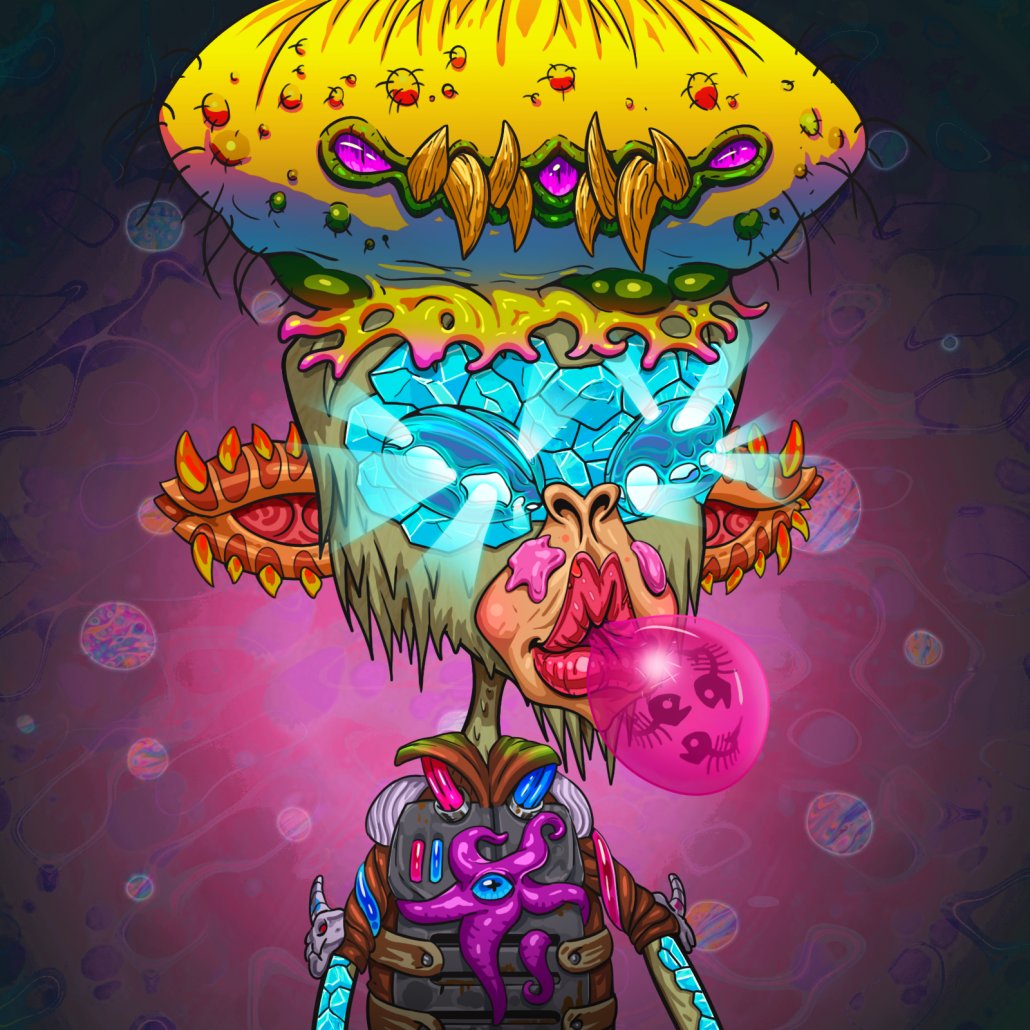 This awesome Mutated Moon Ape has been generously donated by @Terminator_NFTs 💚! 
There is SO much going on over <a href="/MoonApeLab/">Moon Ape Lab</a> at the moment - Come and get your front row ticket...
- Like this post 
- Retweet
- Tag 3 of your friends 
You've got 24 hours! GO!!

#malfam #MoonApeLab