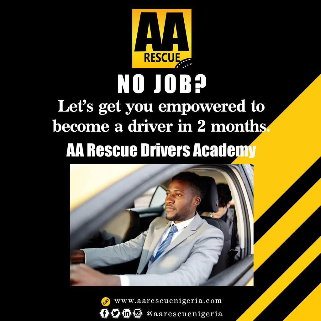 AARescueNigeria's tweet photo. No Job? Let’s get you enpowered to become a driver in 2 months at AA Rescue Drivers Academy. Contact us on 08025551111 or 09025948101 . Visit our website on https://t.co/fTg3B6edX5 for more enquiries.
#drivers #drivingjobs #jobvacancy #drivingacademy #driversacademy https://t.co/83xgkolM6W
