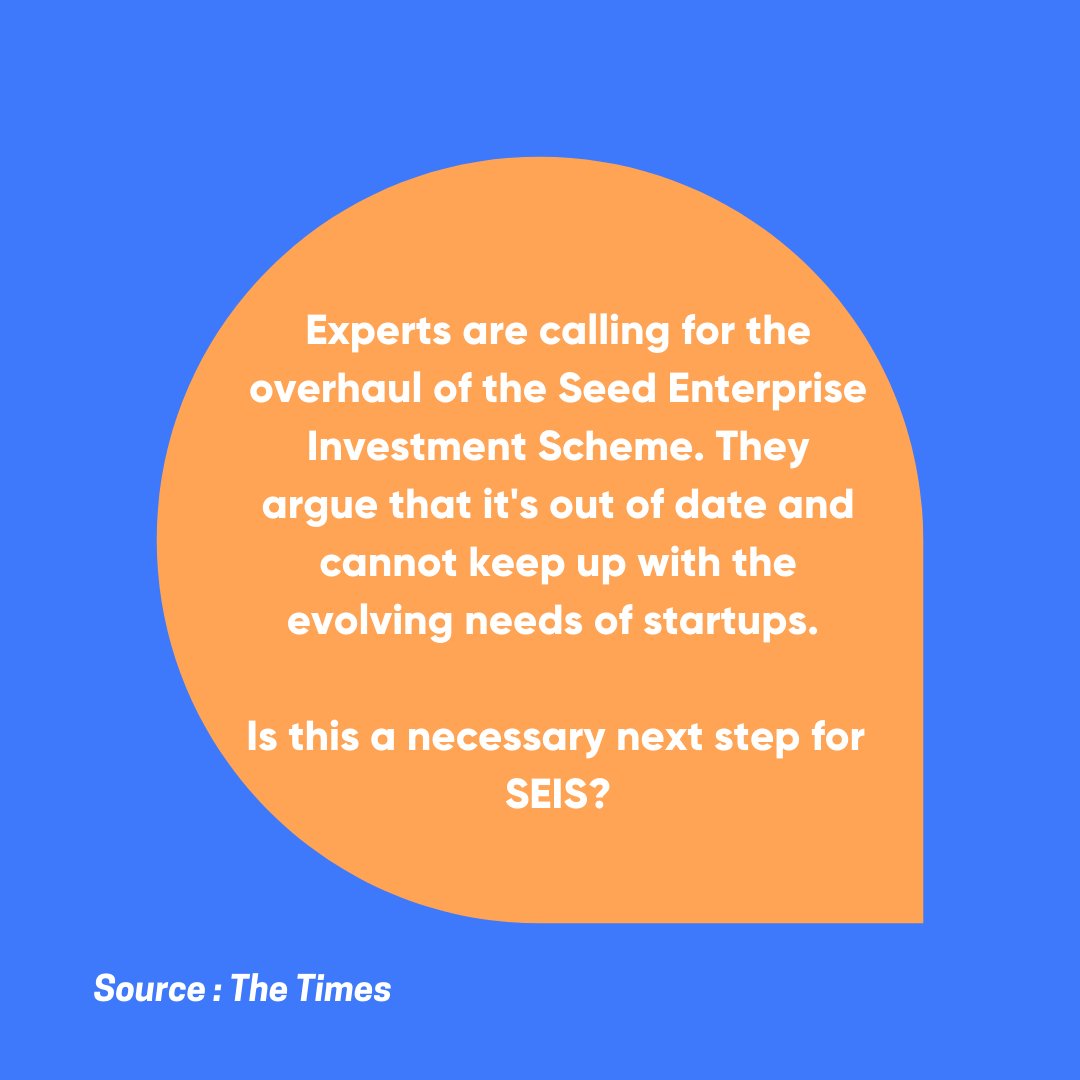 Rbbl_io's tweet photo. 👥 Experts are calling for the overhaul of the Seed Enterprise Investment Scheme. 

💰SFC Capital has expressed concerns that if the current SEIS cap is not addressed then startups will just ignore the scheme entirely. 

What do you think? Is SEIS out of date? 

Comment below ⬇️ https://t.co/Gz9ySQrNtk