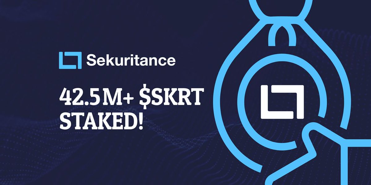 sekuritance's tweet photo. Since our #staking announcement 42.5 million $SKRT has been #staked on our #Sekuritance portal! 🚀

Register/Login and stake your $SKRT on https://t.co/Z42nlWQRUy! 👀 https://t.co/OuIuW8l0Gr