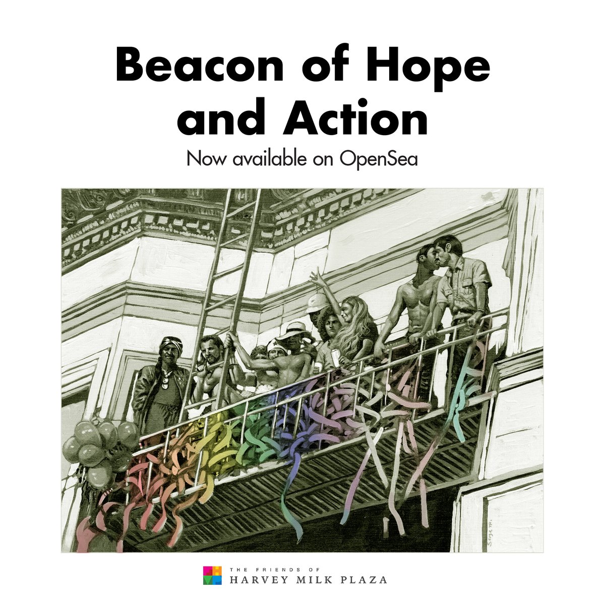 Introducing: Beacon of Hope and Action, an 8-pieces limited $NFT collection by legendary photographer Danny Nicoletta and Grammy-nominated artist and LGBTQ+ activist @SergeGJ, to honor Harvey Milk's legacy.

Available now at: opensea.io/friendsofharve…