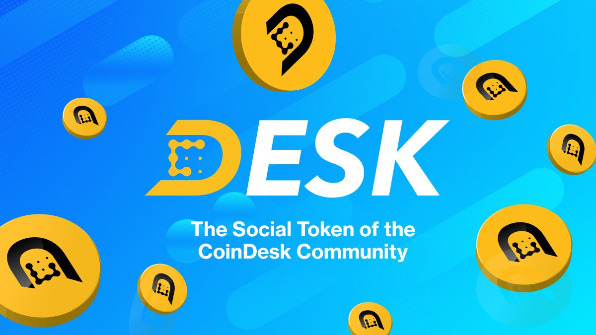 CoinDesk's tweet photo. CoinDesk is fully launching its reward token, DESK, and making it a core part of the experience at #Consensus2022. 

Attendees will have opportunities to earn DESK throughout the festival and redeem it for swag, food, drinks, NFTs and more. 🧵  https://t.co/DgMiHYG130 https://t.co/dofogd1PIA