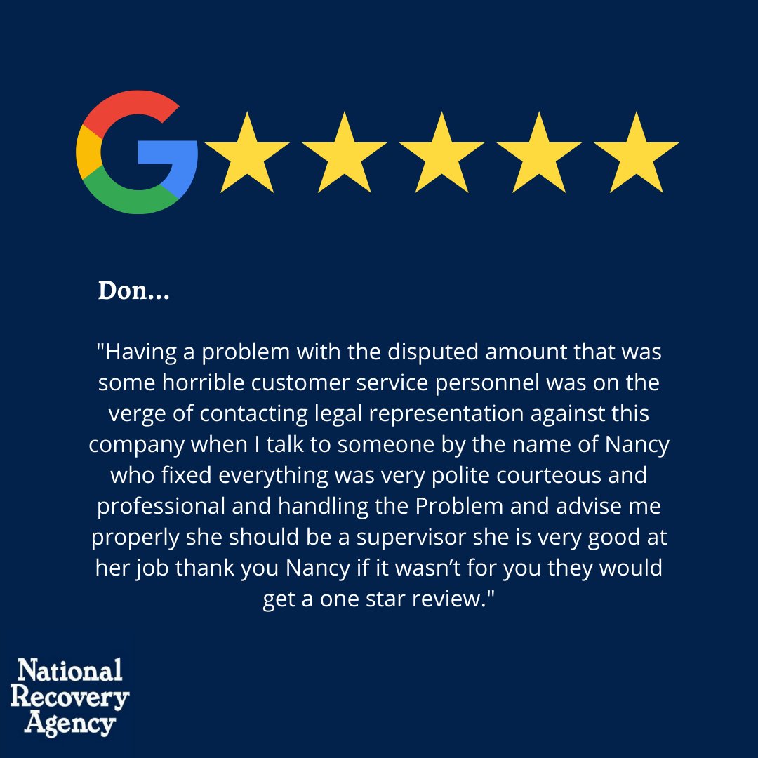 Thanks Don! We appreciate your review. 
#5starreview #NRAGroup #DiscoverHowWeRecover