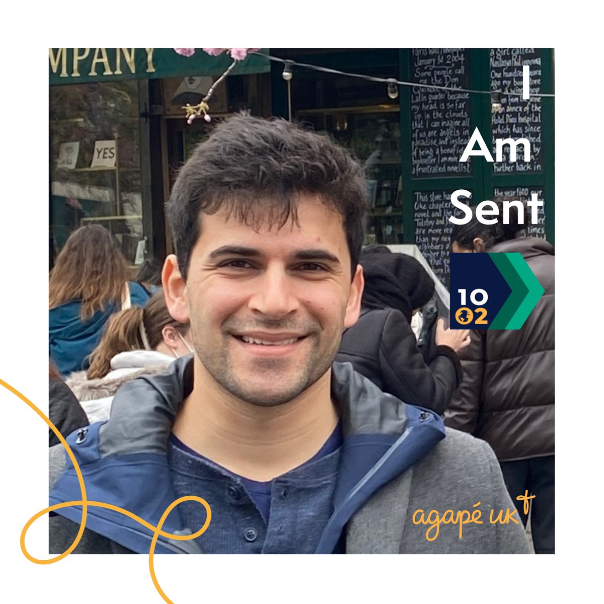 "I feel sent by God to invest in other people's spiritual development, and especially to help them to coach others, and press into what God has for them."

Join Agapé UK's 10:02 Campaign agape.org.uk/10-02/.

#iamsent #tenotwo #sent #invest #coach #pray #give #go #agapeuk