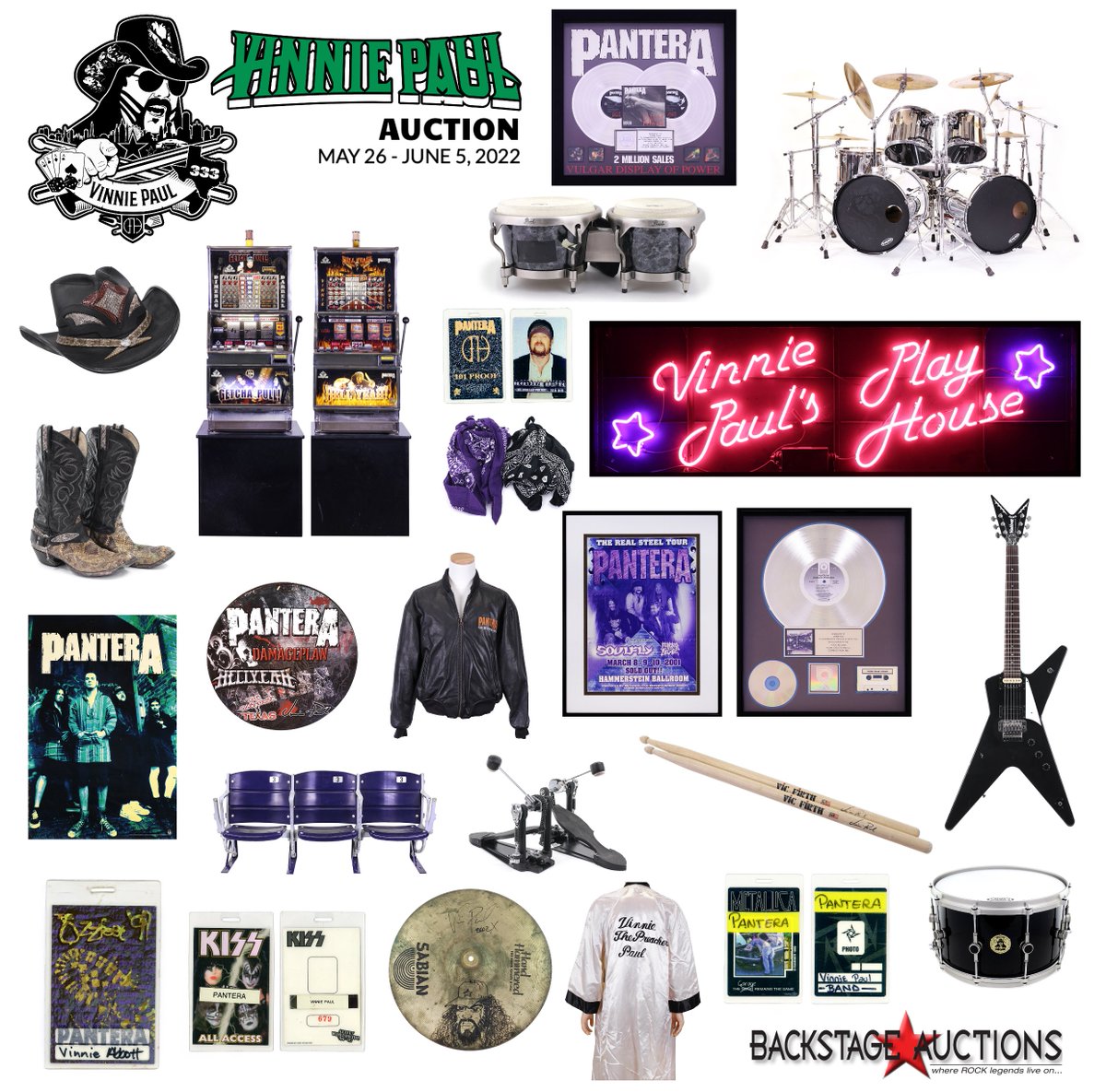 The Vinnie Paul Estate Auction - Historical on so many levels. #vinniepaul #pantera backstageauctions.com/catalog/auctio…