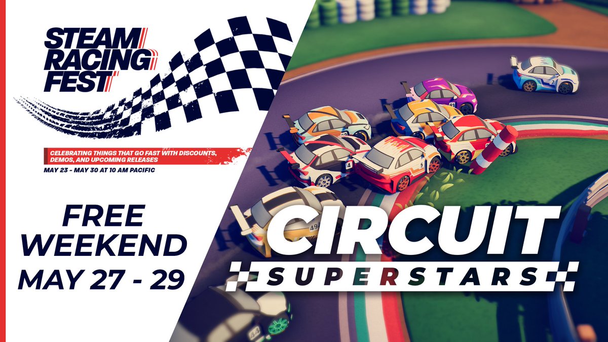 We're celebrating our participation on <a href="/Steam/">Steam</a>'s Racing Fest with a Free Weekend and a -25% discount! 
store.steampowered.com/news/app/10971…