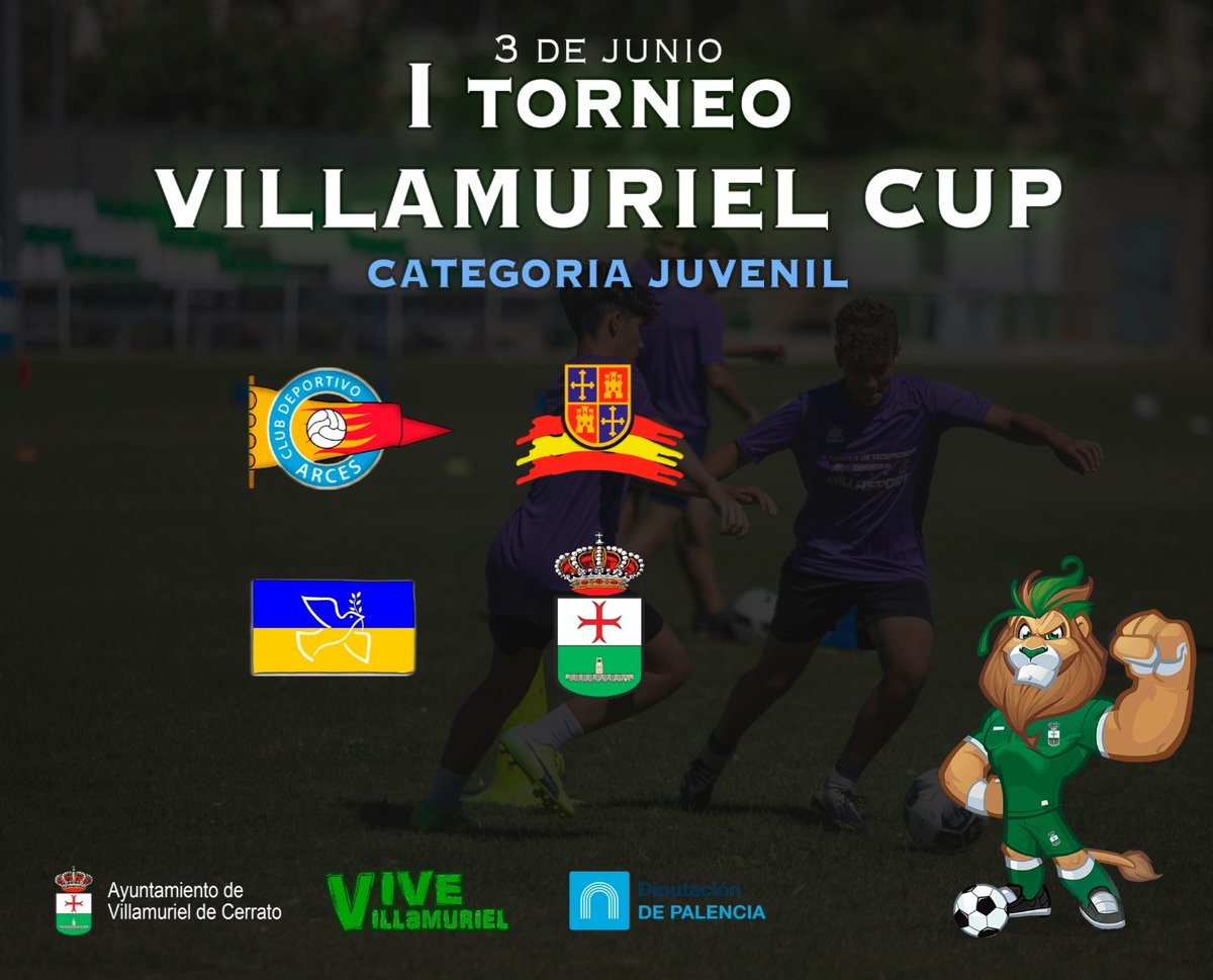 Equipos participantes categoría Juvenil,  I Torneo Villamuriel Cup
• CD Arces
• Palencia Football Academy 
• Ucrania Football Academy
• CDDB Villamuriel 

Día 3 de Junio, a partir de las 16.30 horas en el Rafael Vázquez Sedano.