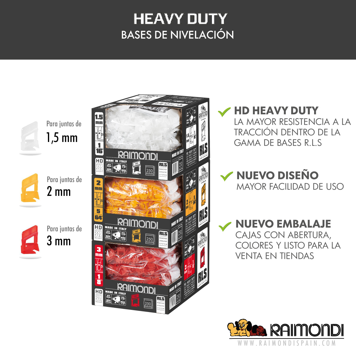 RaimondiSpain's tweet photo. ✅Las bases de nivelación Heavy Duty de #Raimondi, con más resistencia a la tracción, mejor rendimiento y más fáciles de usar, capaces de nivelar sin problemas incluso las baldosas más pesadas. Encuéntralas aquí 🛒ℹ️ https://t.co/J9mrfPO6xA

#raimondispain #alicatado #cerámica https://t.co/tIdIfOqv7e