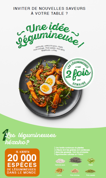 #communiqué🧐
Haricots secs, lentilles, fèves, lupins… ces #graines sont des #légumineuses et disposent de bienfaits nutritionnels, gustatifs et environnementaux surprenants 👍
👉En consommer 2 fois par semaine
#uneideelegumineuse 
+d'info cutt.ly/bHXwWRj
