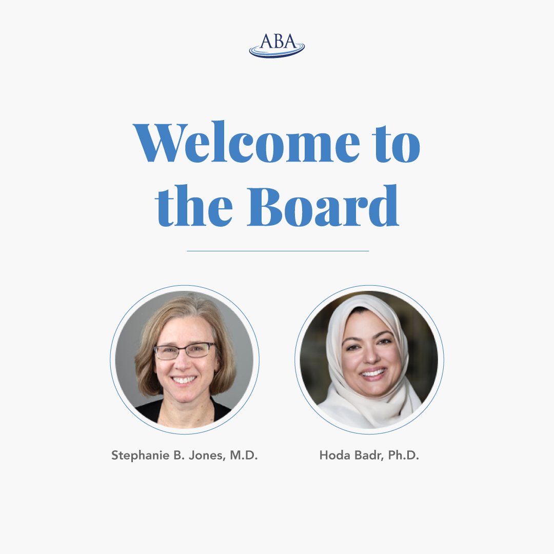 The ABA is pleased to announce the elections of Stephanie B. Jones, M.D., and Hoda Badr, Ph.D., to our Board of Directors. Learn more about how they will continue to advance the highest standards of the practice of anesthesiology here: bit.ly/39Jamlz