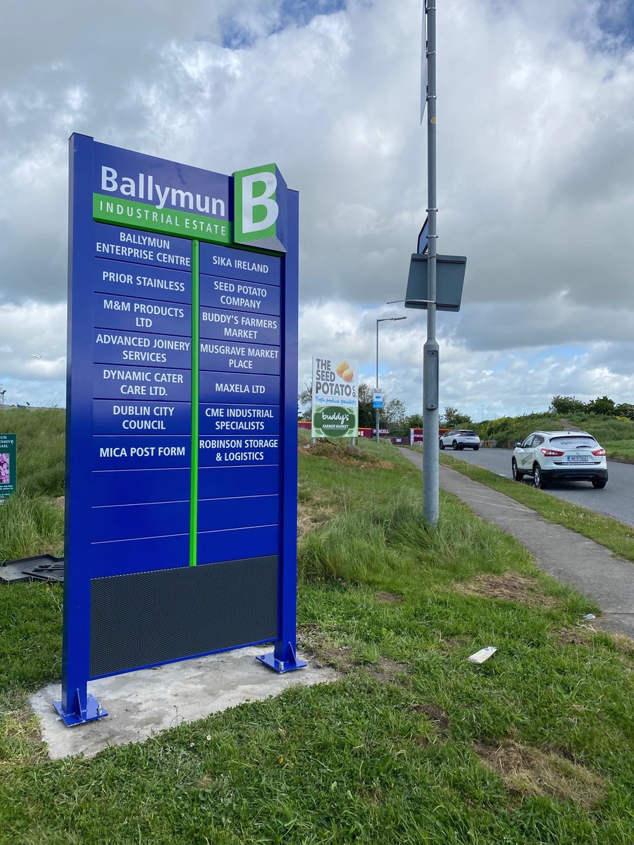 Signsireland's tweet photo. Freestanding Tenant Sign we manufactured in Ballymun Industrial Estate for Dublin City Council #signage #tenantsignage #dublin #dcc #ballymun #freestandingsigns https://t.co/Ot4Wto5sRV