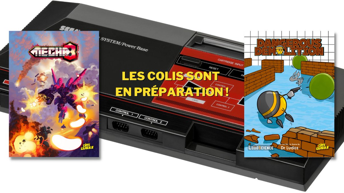CoteGamers's tweet photo. The packages for the #MasterSystem games are being prepared. We will ship the whole set starting Thursday!
Les colis pour les jeux #MasterSystem sont en préparation. Nous expédierons l'ensemble à partir de jeudi !
#DangerousDemolition #Mecha8 @Ludoscience #Homebrew #Sega https://t.co/GBZDGIlAyc