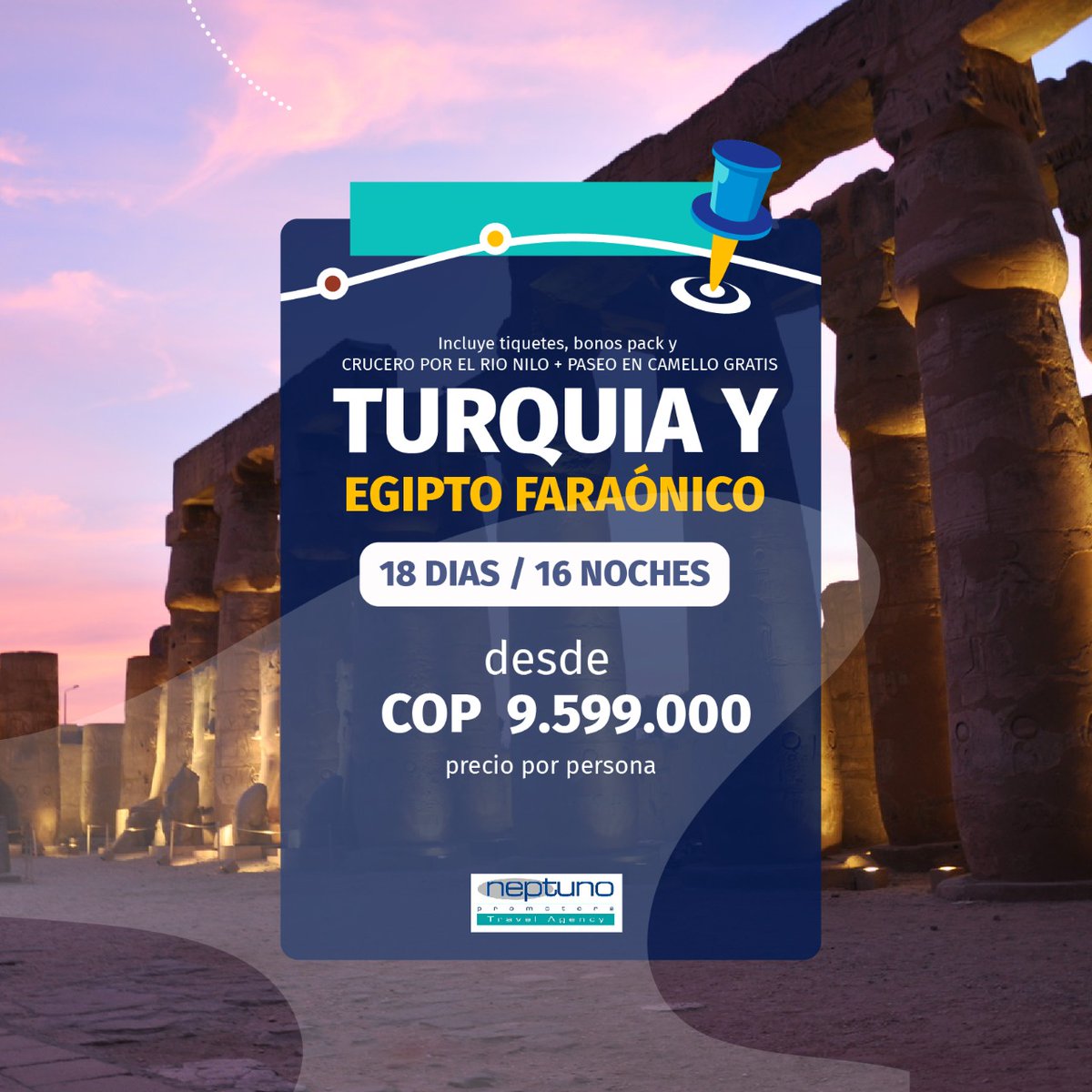 Prom_Neptuno's tweet photo. Un circuito para conocer dos joyas del #mediooriente: #Turquia y #Egipto.
Más información de nuestro plan:  https://t.co/WKt9mISW6O

#Colombia #Bogota #viajes #viajar #travel #turismo #vacaciones https://t.co/hyPIXsqH5w
