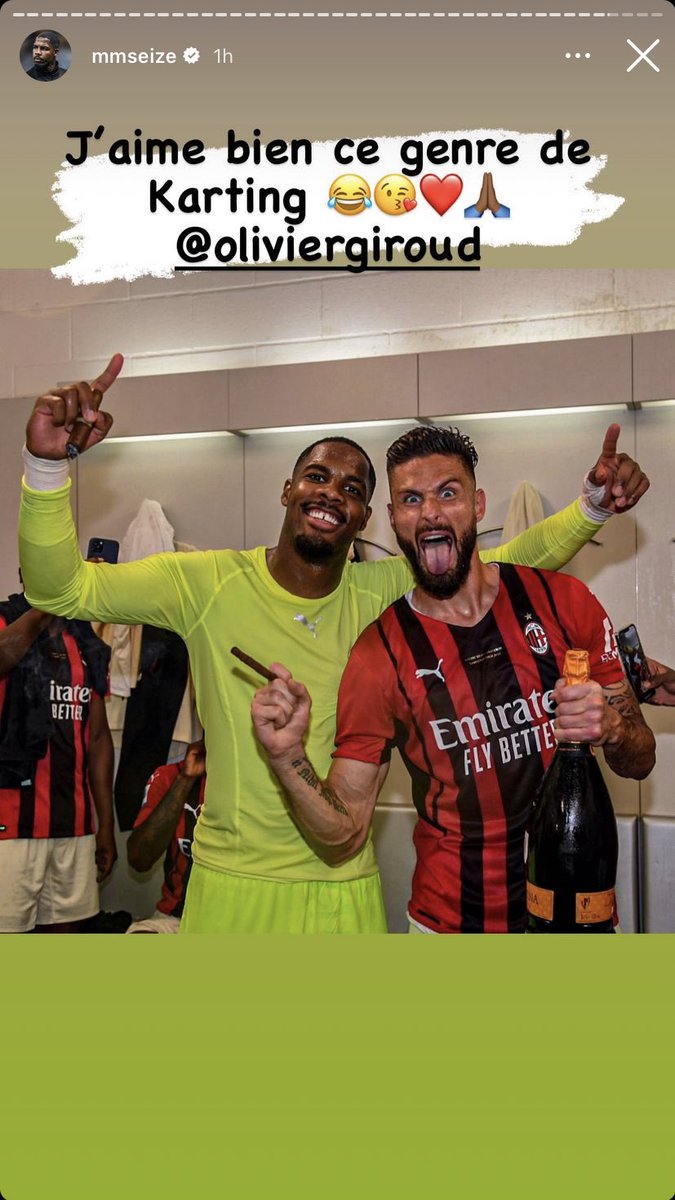 lnstantFoot's tweet photo. La story Instagram de Mike Maignan. 👀 https://t.co/8VZ201J1Tk