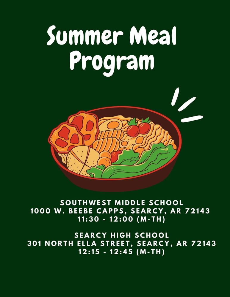 SwmsSearcy's tweet photo. Searcy School District Summer Feeding Program https://t.co/H2cGgbEY7G https://t.co/OxjjKYkUcJ
