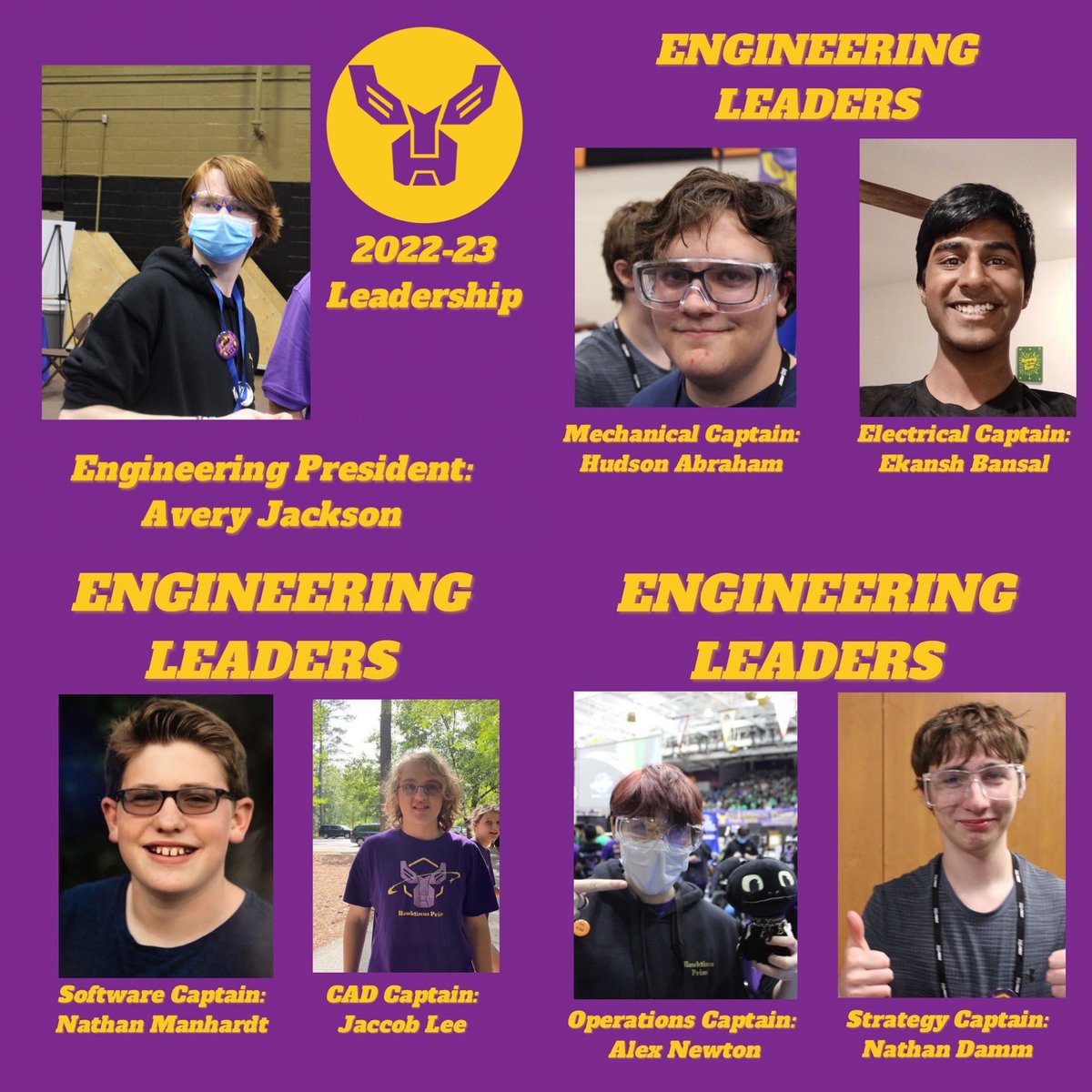 Please give a warm welcome to the new leadership for the 2022-23 Season!
💜💛💜💛