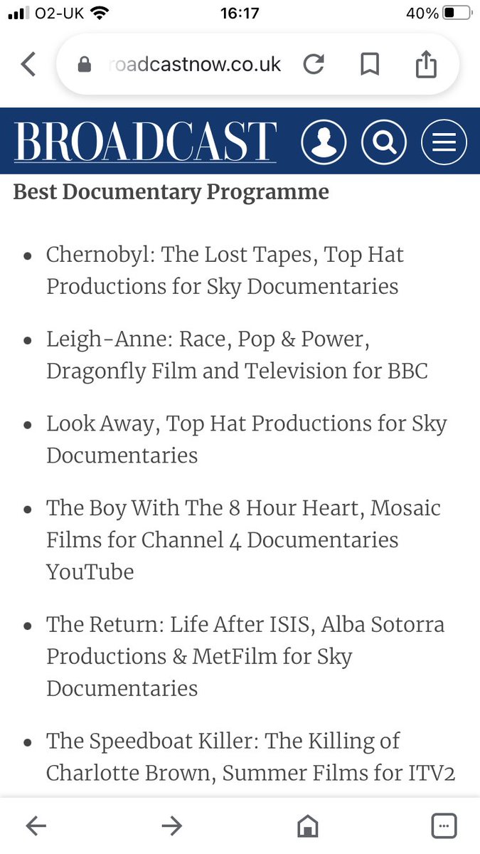 Two of our films are nominated in the best documentary category. We are so small, but this news is big! Congratulations 👏🏻 ⁦<a href="/jamesjonesfilm/">James Jones</a>⁩ and first time director Sophie Cunningham