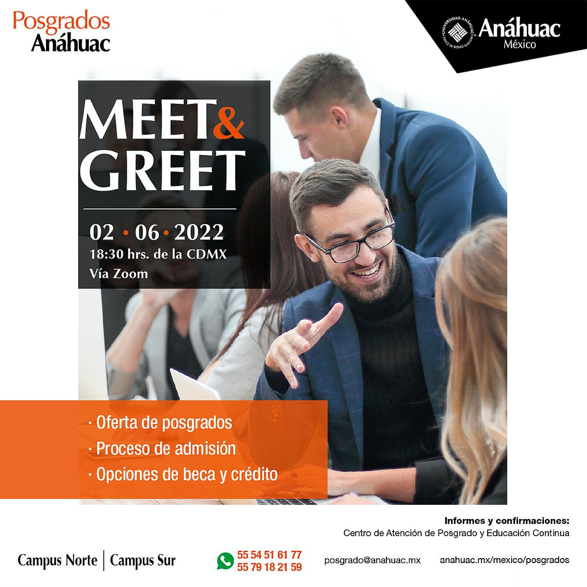 Asiste al Meet &amp; Greet de Posgrados Anáhuac ¡y pregunta por #AnáhuacMBA! 🗓  Se realizará #online este jueves 2 de junio, en punto de las 6:30 pm. Haz clic y confirma tu presencia 😀 bit.ly/3wrH3eK

#SomosAnáhuacMBA #LaNuevaGeneracióndeDirectores <a href="/Anahuac_P/">Posgrados Anáhuac</a>