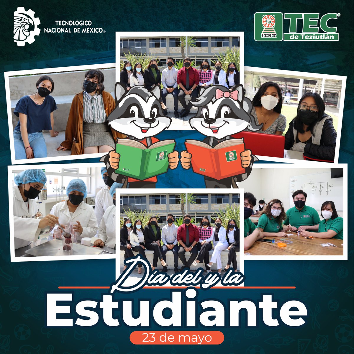 TecNMTeziutlan's tweet photo. #ComundiadTecNM
El día de hoy se conmemora el Día del y la Estudiante, una fecha en la que el #TecDeTeziutlán reconoce a toda su Comunidad Estudiantil por su gran talento, entusiasmo y compromiso dentro y fuera de las aulas.

¡Muchas felicidades en su día!

#EsUnOrgulloSerMapache https://t.co/32eRgPBtqr