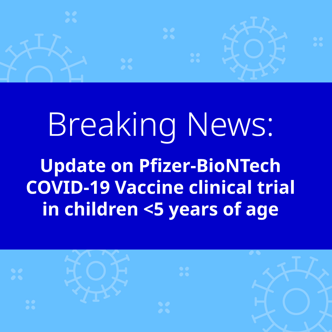 pfizer's tweet image. We &amp;amp; @BioNTech_Group shared positive data from our #COVID19 vaccine trial in children ages 6 mo to &amp;lt;5 yrs. These data showed three doses of our vaccine demonstrated a strong immune response, high efficacy &amp;amp; favorable safety profile in this age group: on.pfizer.com/38csmEu