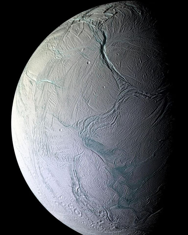 One of the most detailed images of Saturn's Moon Enceladus