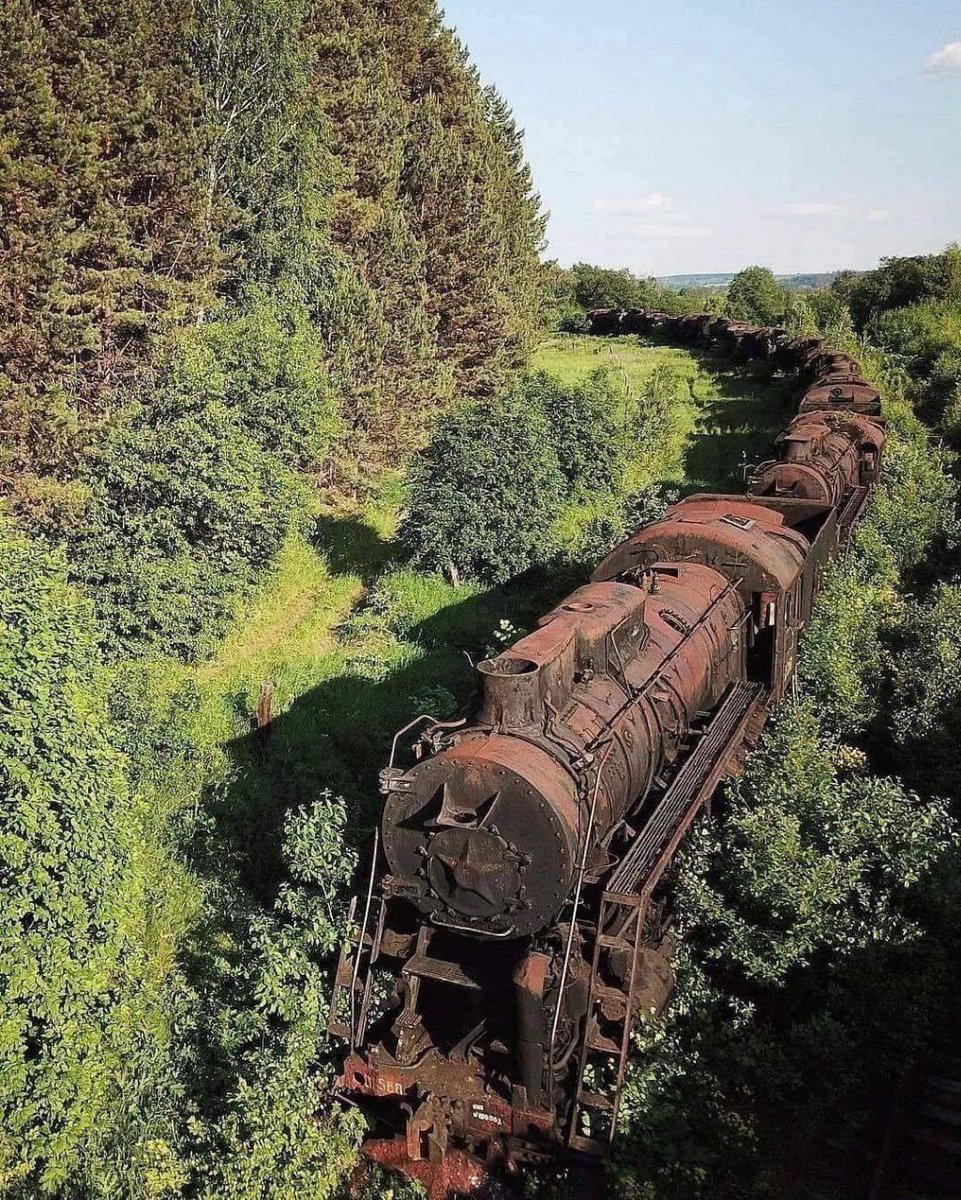 Abandoned train in Siberia.