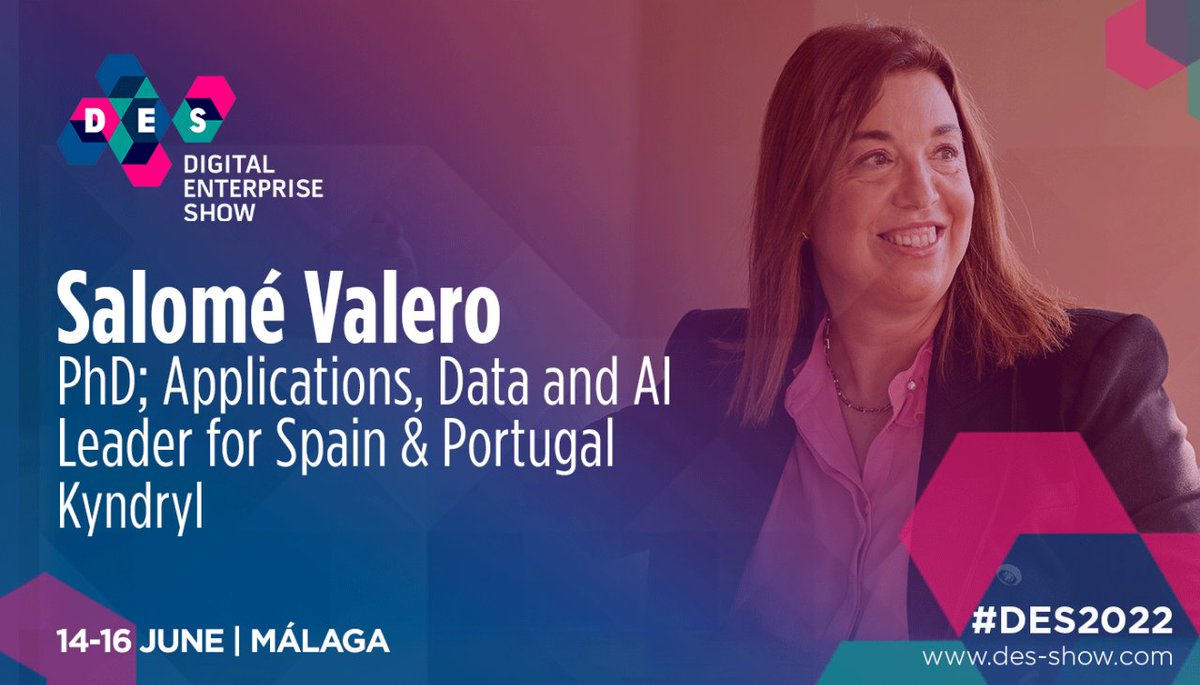 DES_show's tweet photo. We are very proud to announce that @svaleroc, PhD; Applications, Data and AI Leader for Spain &amp; Portugal at @Kyndryl will be next June at #DES2022

Will you miss it? Get your ticket here: https://t.co/BU8dgwAywd https://t.co/1rvj8jfbki