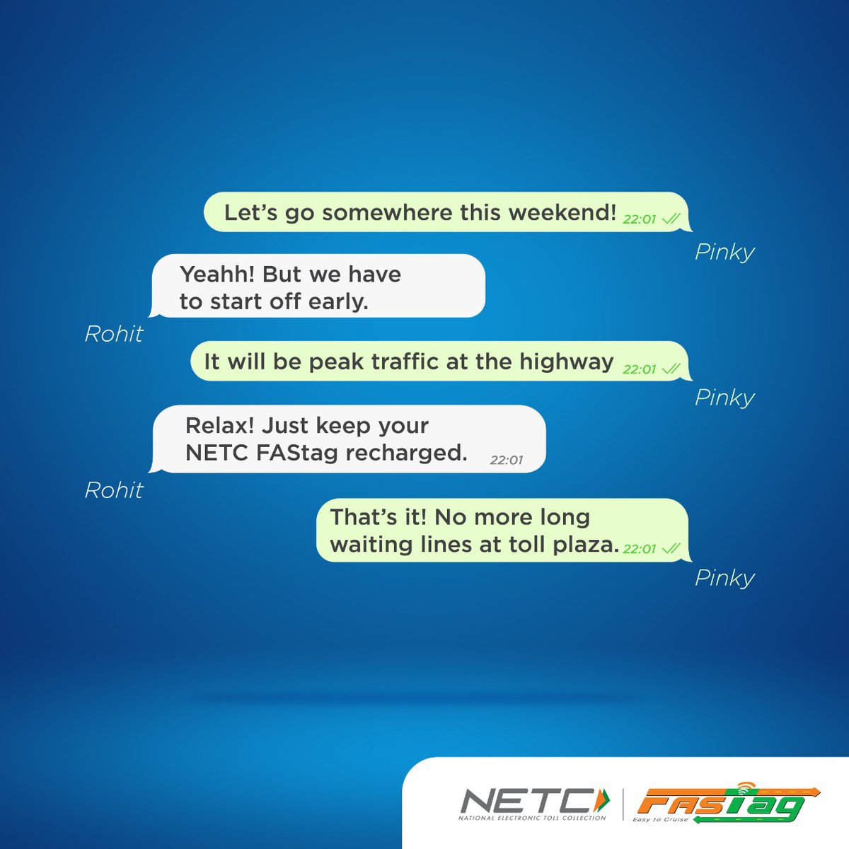 FASTag_NETC's tweet photo. Just pack your bags, #RechargeYourNETCFASTag and set off for the journey this weekend! https://t.co/1rMBferNLO
