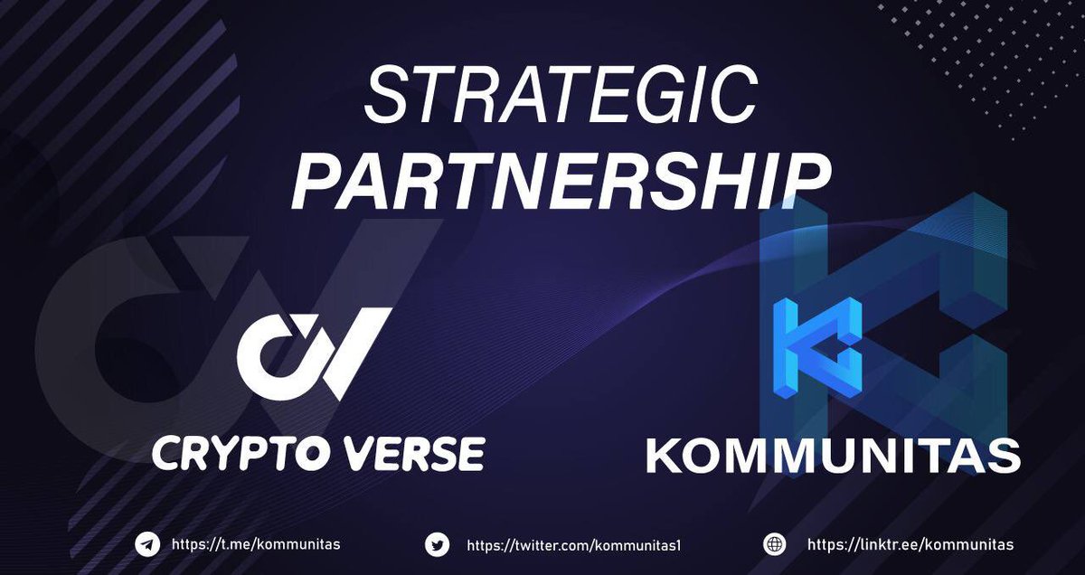 CryptoVerse_Co's tweet image. We are Thrilled To Announce Our Partnership With @Kommunitas1 . 

Kommunitas is a solution for Multi Chain oriented projects - we are serving the project from various blockchain like Polygon, BSC, Ethereum, Avalance, Solana and other related projects.
