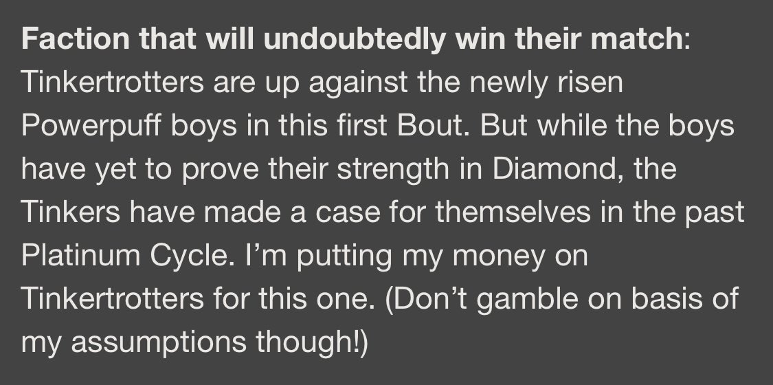 GGs to <a href="/PowerPuffBoyPvP/">PowerPuffBoysPvP</a>! We could always blame <a href="/EMEAFactions/">EMEA Factions</a> for jinxing us, but that wouldn't be fair to our opponents. 😄 You guys played great!

We are looking forward to the next bout!