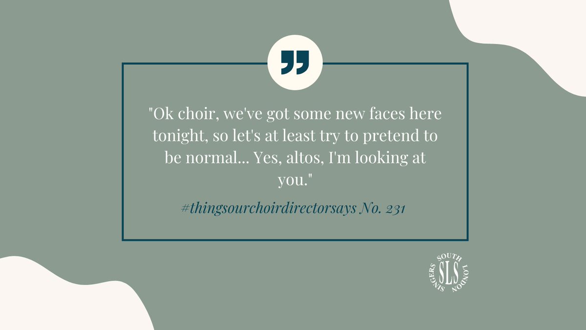 Looking forwards to seeing some new faces tonight at our open rehearsal... 🤩
....and who wants to be normal anyway??! 😜
#openrehearsal #choir #choirsinging #choirhumour #choirmemes #altos #choirdirector #thingsourchoirdirectorsays