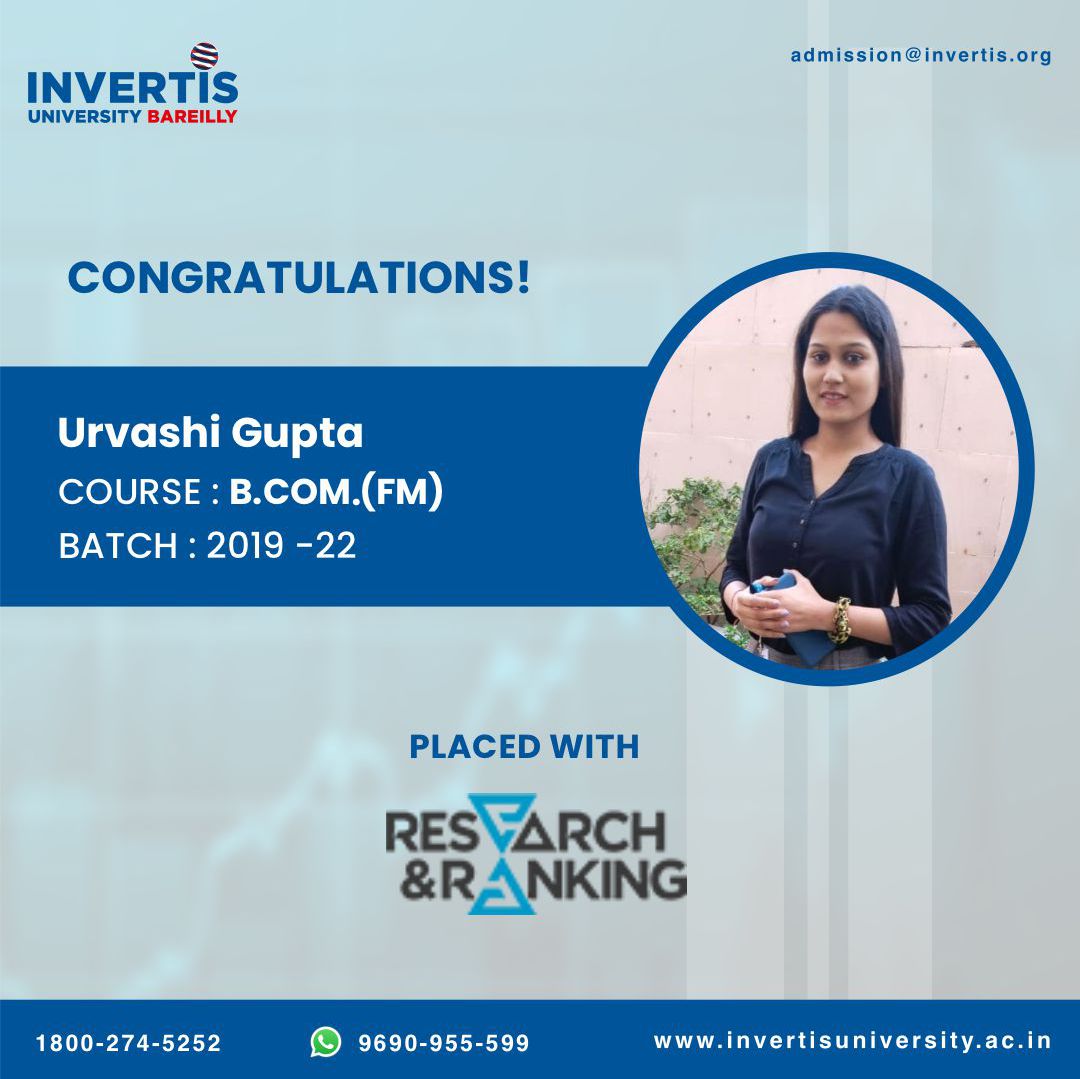 InvertisUni's tweet photo. Invertis University congratulates Urvashi Gupta and Pranshi Gupta. May you both accomplish great things! We are immensely proud of you. 

#researchandranking #bcomstudent #campusplacement #admission2022 #admissionsopen #expectmore #bareilly #lifeatinvertis #invertisuniversity https://t.co/j41HSzLD2D