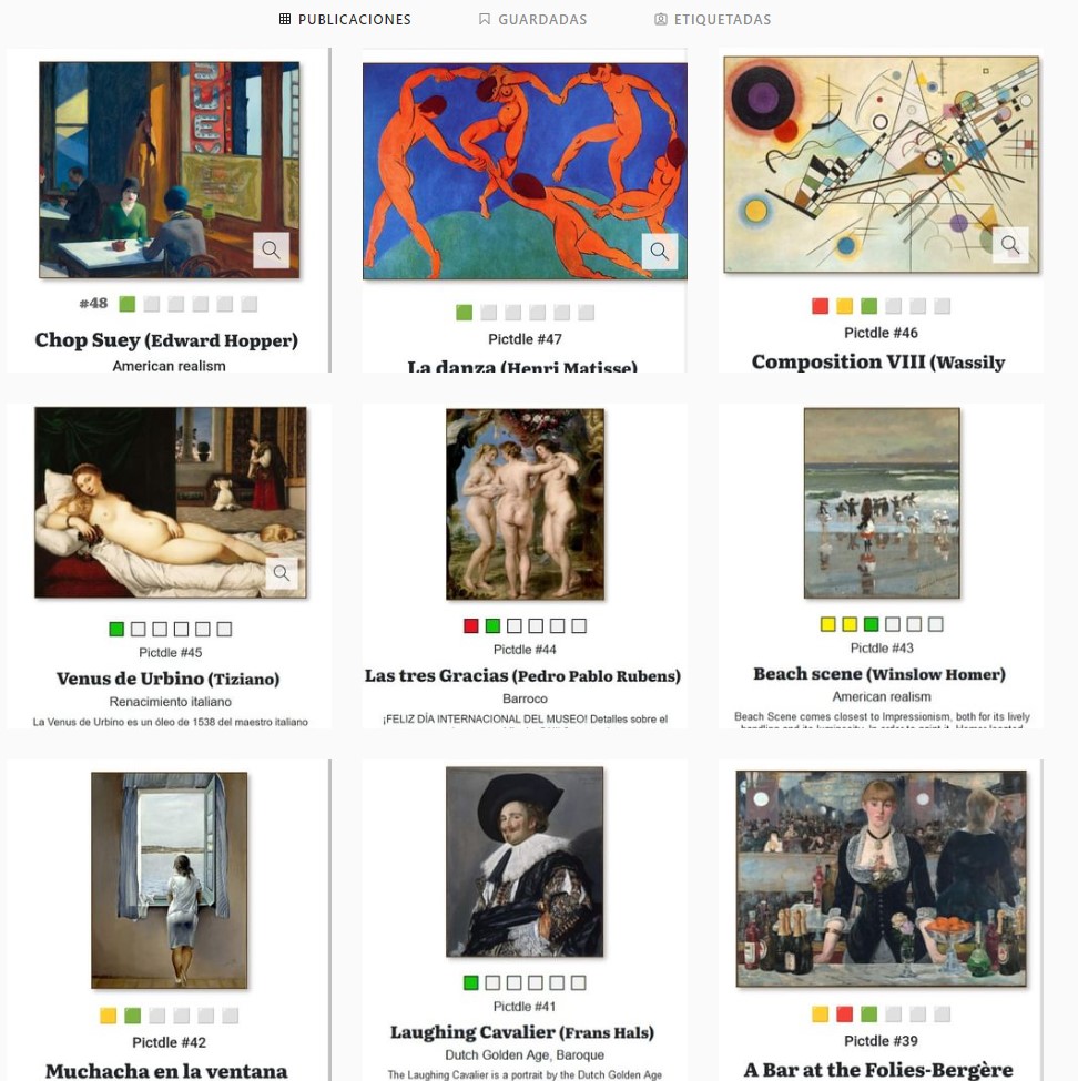 Oye, que el Pictdle ya tiene perfil en Instagram, ¿eh?

Por si os lo estábais preguntando 🤣🙂🙂🙂

Nada, otro sitio para ver los Pictdles del pasado 🖼️

instagram.com/pictdle/