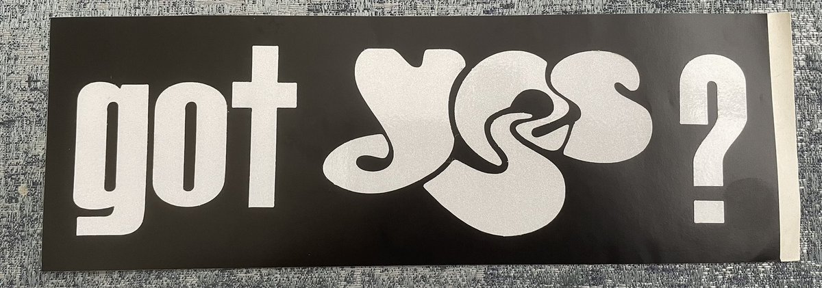 Yes Memorabilia daily photo #78.
The famous and original “Got Yes” banner posed by Yesfans on the first Cruise to the Edge 2013. 
A photo of Chris about to be the first Yesman to sign it in Portsmouth Va. 2001.
Also a Got Yes bumper sticker. 

@yesofficial