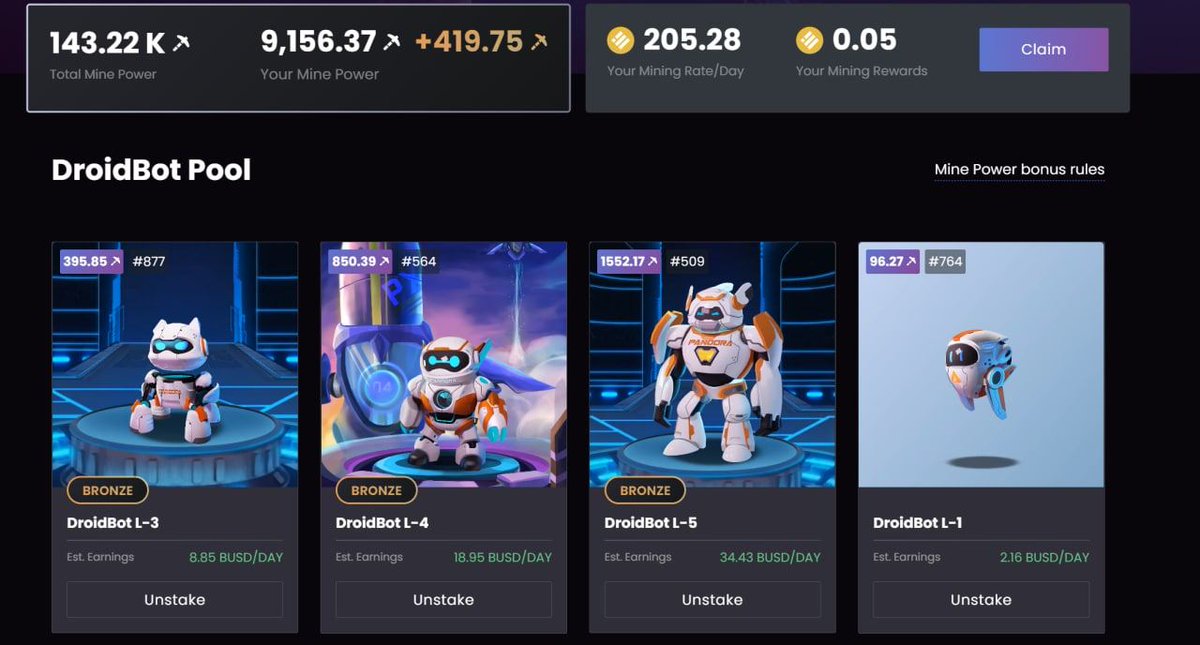 Pandora_DEX's tweet image. 🧐Do you know that:

🚀You will earn up to 2X rewards in $BUSD for staking #DroidBot combos? 

✔️Learn more details here: t.me/PandoraDigital…