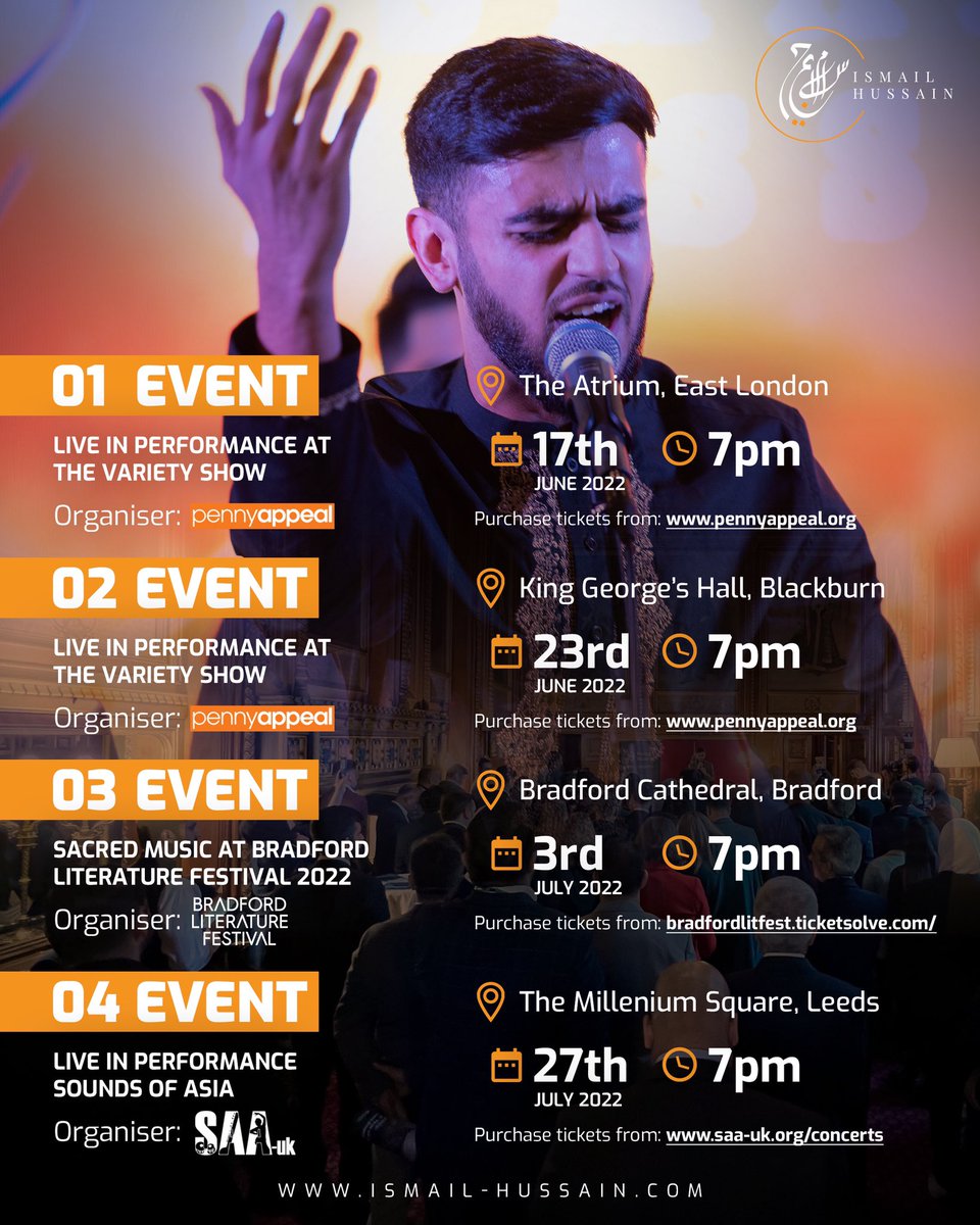 IsmailHussainOf's tweet photo. PLEASE RETWEET!!! 
Im proud to announce my UK tour dates for June and July 2022. I hope you can make it to one of the shows! 

17th (East London) 23rd June (Blackburn)
https://t.co/lJmpVgHXPq
3rd July (Bradford) 
https://t.co/mWVtohxkB2
27th July (Leeds) 
https://t.co/PMHMZQIDet https://t.co/f6DO4tHsUp