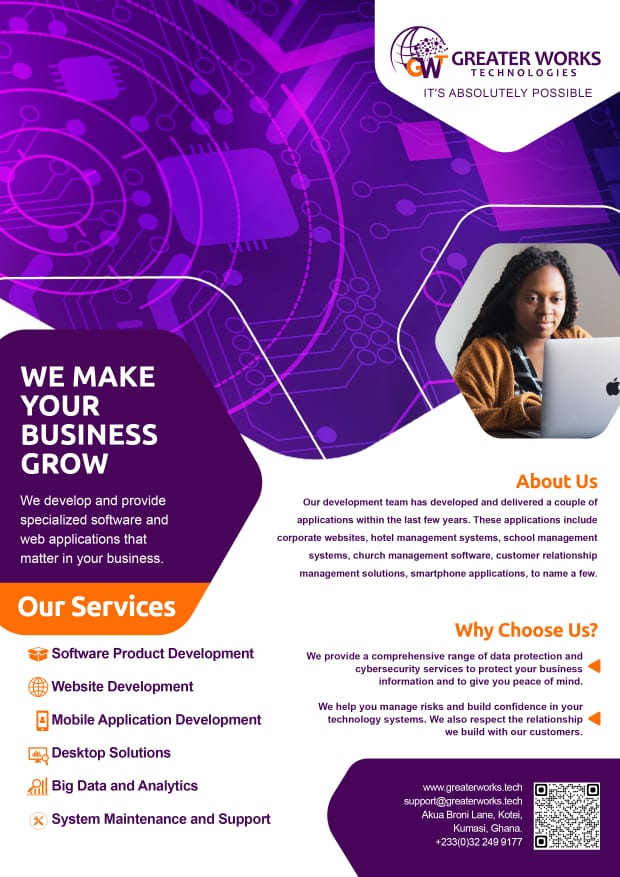 GreaterWorkTech's tweet image. Have you heard of Greater Works Technologies Company?🤔

A company that solves all website development, management &amp;amp; every other tech issues. 

Visit greaterworks.tech for more information 
Have a Fruitful Week💫
#greaterworks #webdevelopment #branding #website #seo #trends