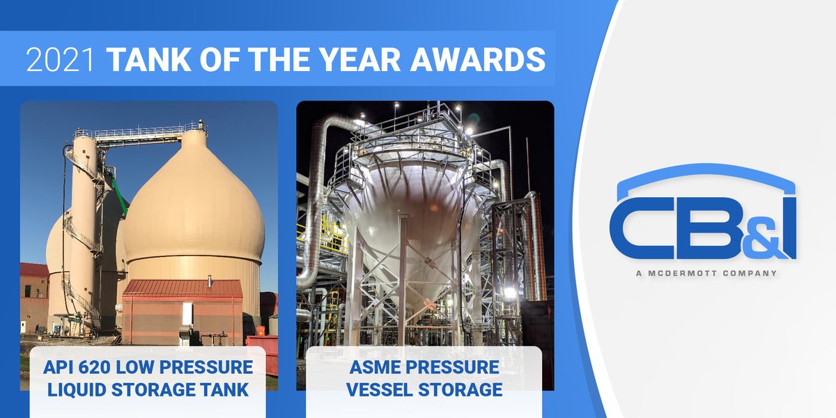 McDermott_News's tweet photo. Two awards are better than one! Congratulations to the CB&I team for winning two Field-Erected Tank of the Year awards from the @STISPFA ๐๐ https://t.co/GjlGHLDdRr #CBI #TankoftheYear https://t.co/86xN07DF5l