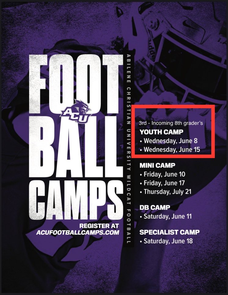If you are looking for a camp to attend, here’s a good one to check out where you will get quality coaching, skills and techniques! #wildcatsfootball
