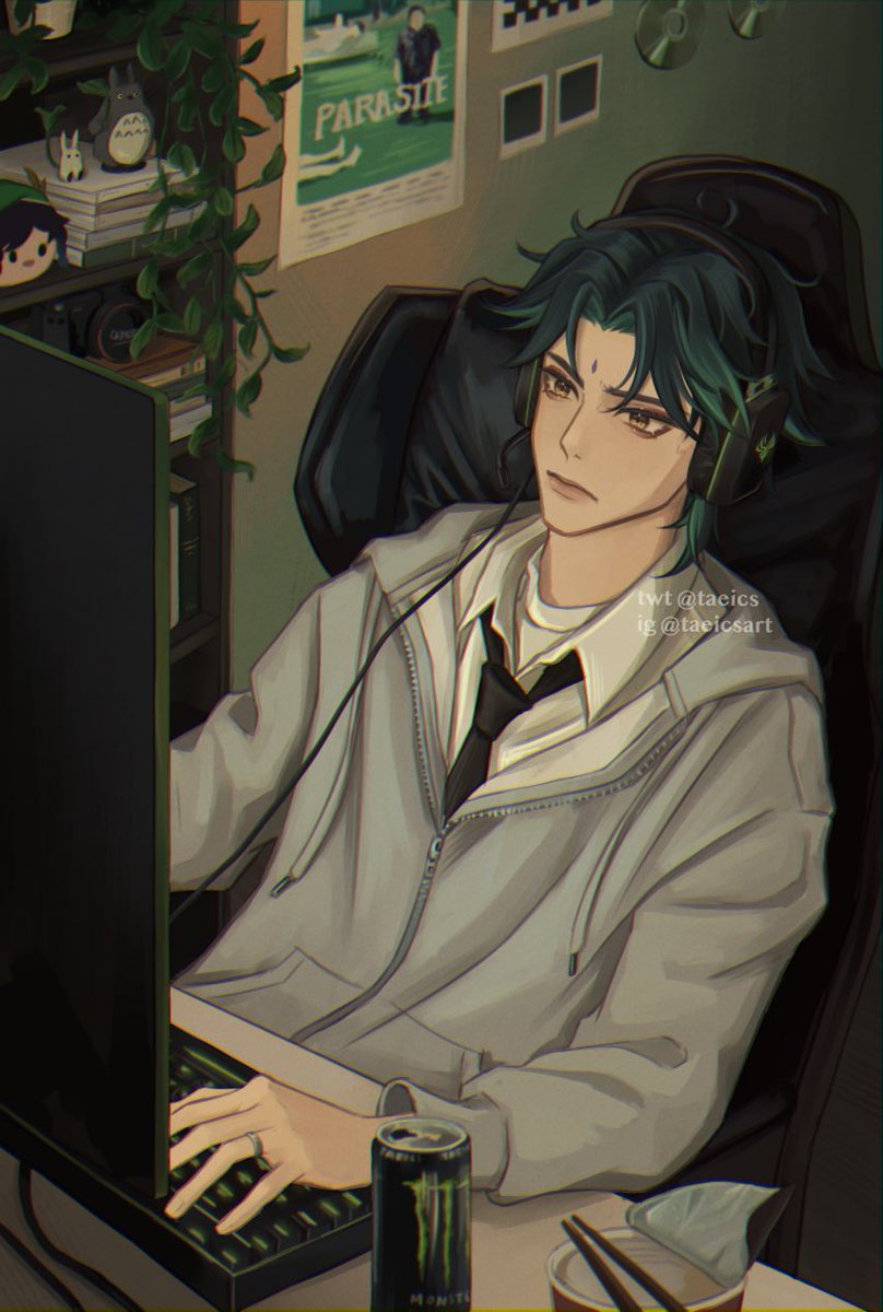 taeics's tweet photo. what game do you think he is playing?

#GenshinImpact #原神 https://t.co/6czasgy3Mv