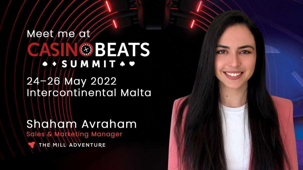 MillAdventure's tweet photo. Our team is excited to meet you at the #CasinoBeats Summit in Malta starting tomorrow! Set up a meeting with us or drop by Stand B22 on May 25 &amp; 26 (10:30–16:00) and join our tournament in partnership with @RelaxGamingLtd. See you there! 👋🏻

#TheMillAdventure #CasinoBeatsSummit https://t.co/vmkBUlIgHS
