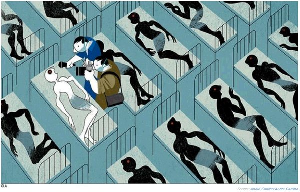 Esta imagene se hizo viral cuando el virus del bola empezó a infectar a personas blancas. Ahora, ante el aumento de casos de #monkeypox #ViruelaDelMono sigue vigente la misma imagen.