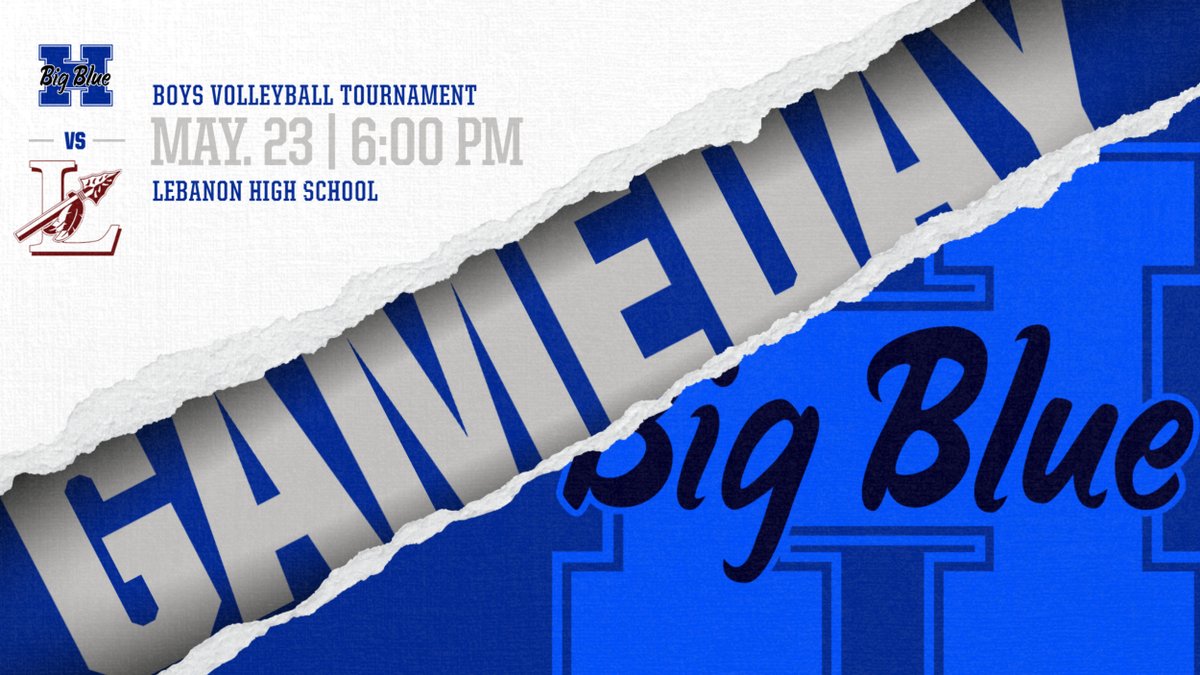 HHSBigBlueAD's tweet photo. Good Luck to our Boys Volleyball team as they take on Lebanon today in the Volleyball tournament. #WeAreBigBlue @BigBlueVB https://t.co/rAImcKVTSK