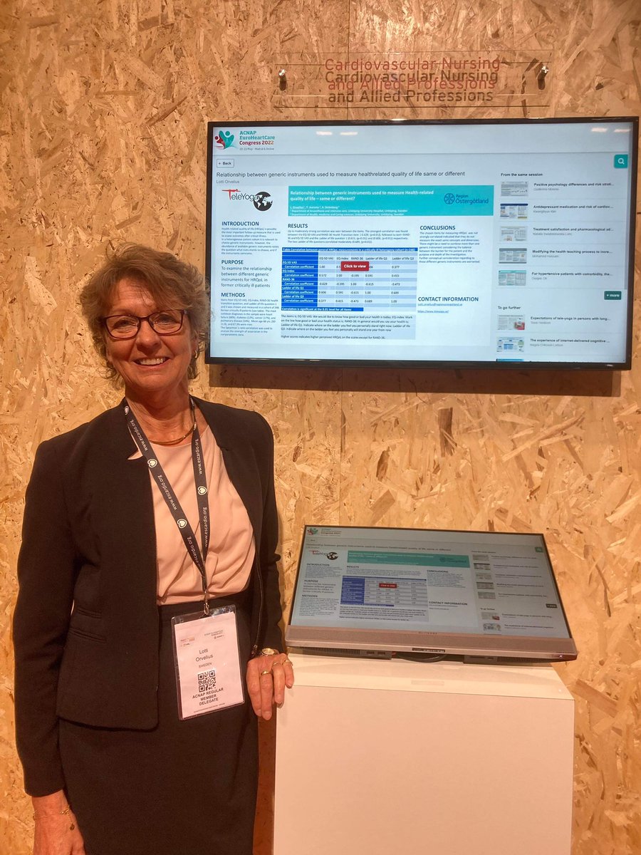 Teleyoga (@teleyogastudy) on Twitter photo PhD Lottie Orvelius presenting ger absract Relationship between generic instruments used to measure Heath-related quality of life-Same or different <a href="/escardio/">European Society of Cardiology</a> #EuroHeartCare <a href="/MariannaPapage3/">Marianna Papageorgiou</a> <a href="/prof_stromberg/">Anna Strömberg, RN, PhD, FESC, FAHA, FAAN</a> <a href="/DrJaarsma/">Tiny Jaarsma</a> <a href="/LeonieKlompstra/">Leonie Klompstra</a> <a href="/towehedbom/">towe hedbom</a> teleyoga.se PhD Lottie Orvelius presenting ger absract Relationship between generic instruments used to measure Heath-related quality of life-Same or different <a href="/escardio/">European Society of Cardiology</a> #EuroHeartCare <a href="/MariannaPapage3/">Marianna Papageorgiou</a> <a href="/prof_stromberg/">Anna Strömberg, RN, PhD, FESC, FAHA, FAAN</a> <a href="/DrJaarsma/">Tiny Jaarsma</a> <a href="/LeonieKlompstra/">Leonie Klompstra</a> <a href="/towehedbom/">towe hedbom</a> teleyoga.se