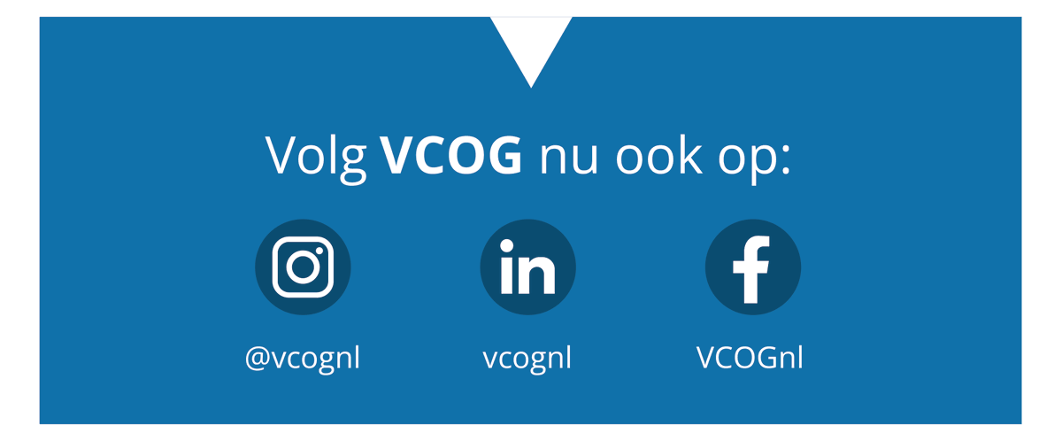 VCOGnl's tweet photo. Wilt u op de hoogte blijven van de activiteiten bij VCOG? Dan hebben we goed nieuws! Wij zijn namelijk ook actief op Instagram, LinkedIn en Facebook. Volg ons 👇 https://t.co/vmJh1FPNNJ