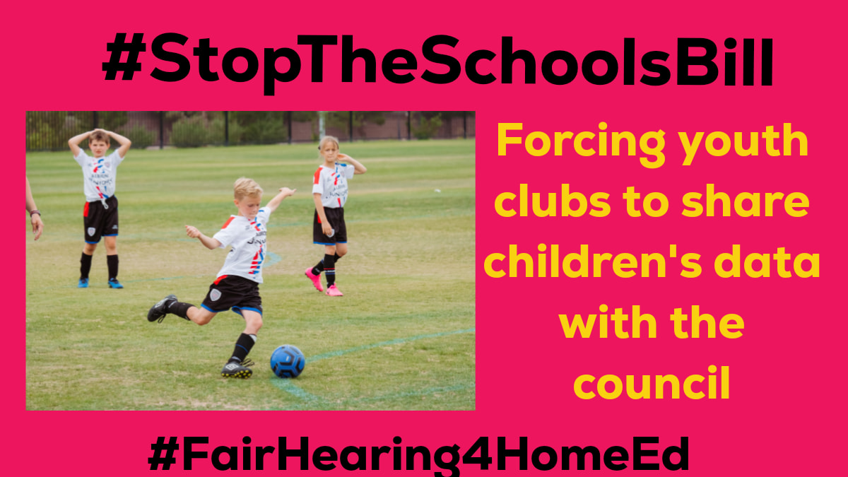 FairHearing4HE's tweet photo. How does threatening local youth groups with fines to force them to share data on #HomeEducated children help or support children in any way? 
How will this affect you? #HomeEducation #FairHearing4HomeEd
@nadhimzahawi 
#StopTheSchoolsBill https://t.co/gIHGPACsFQ